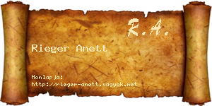 Rieger Anett névjegykártya