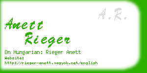 anett rieger business card